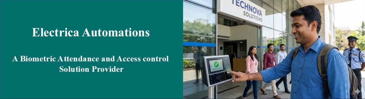 Employee marking attendance using a fingerprint device